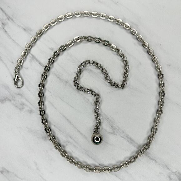 Minimalist Silver Chain Link Belt Y2K Simple Extra Small/Small (XS/S) ✨ - Picture 1 of 10